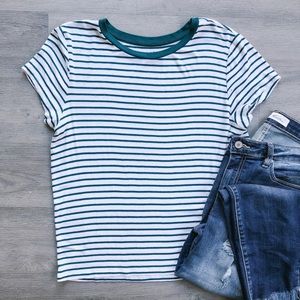 Teal Striped Soft & Sexy Tee